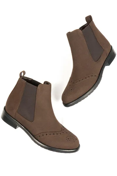 Will's Vegan Store Will's Vegan Store Damen vegan Chelsea Boots Brogue Dunkel