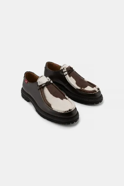 Zèta ZÃ¨ta Herren vegan Schuhe Unisex Soajo Cow Print Braun/