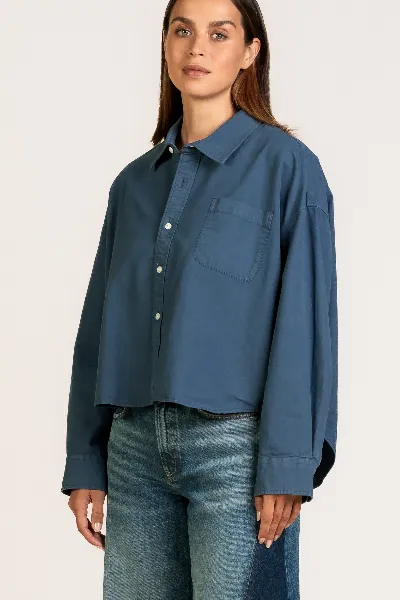 Kuyichi Kuyichi Damen vegan Bluse Bonnie Ozean