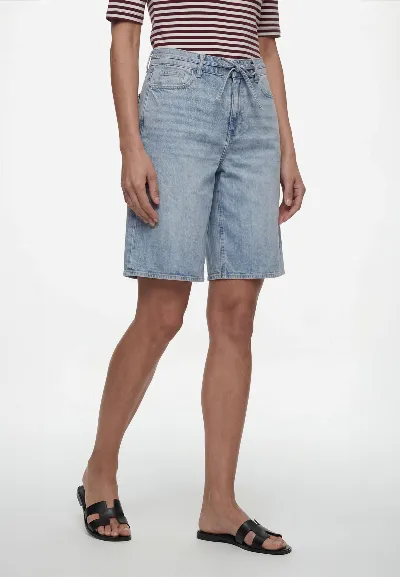 zero Jeans-Shorts mit Bindedetail