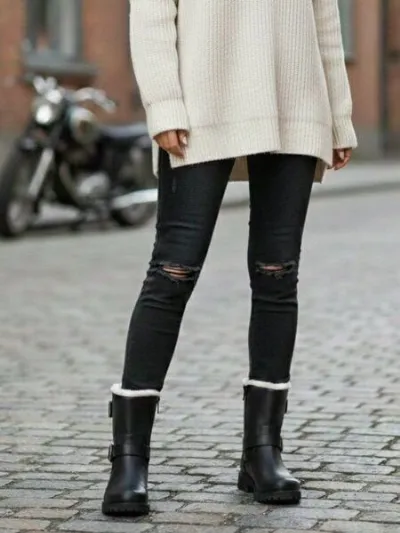 Will's Vegan Shop Will's Vegan Shop Isolierte Biker-Stiefel Damen
