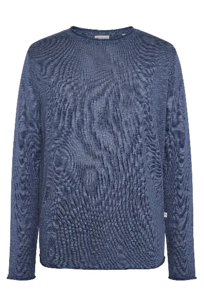 KnowledgeCotton Apparel Longsleeve Crew Neck Knit Blau