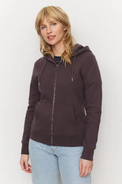 recolution Recolution Damen vegan Sweatjacke Dahlia In Dark Grape