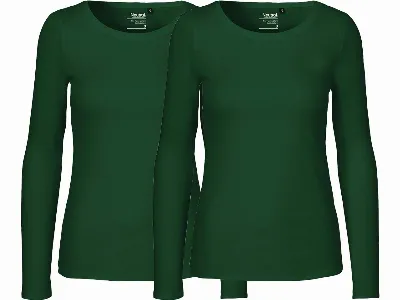 Neutral Neutral 2er-Pack Bio-Damen-Langarmshirt mit Rundhalsausschnitt, bottle green,
