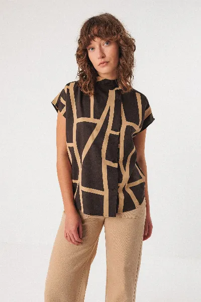 SKFK SKFK Damen vegan Hemd Zihara Braun