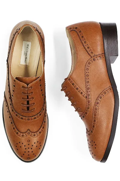 Will's Vegan Store Will's Vegan Store Herren vegan Schuhe Herren Oxford Brogues Wide Fit Tan
