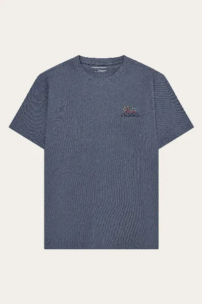 KnowledgeCotton Apparel KnowledgeCotton Apparel Herren vegan T-Shirt Chest Print Vintage Indigo