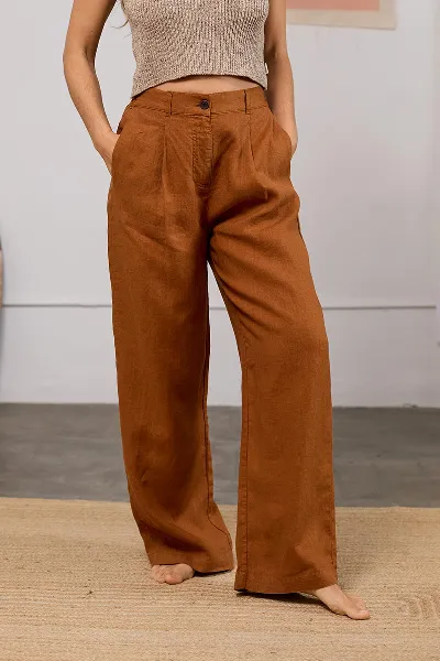 TWOTHIRDS TWOTHIRDS Damen vegan Hose Poivre Umber Braun