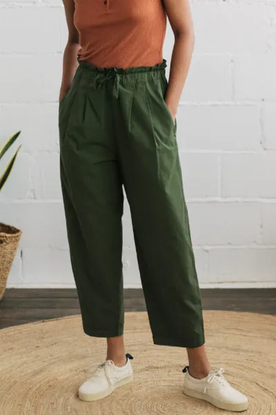 TWOTHIRDS TWOTHIRDS Damen vegan Hose Lameque Waldgrün