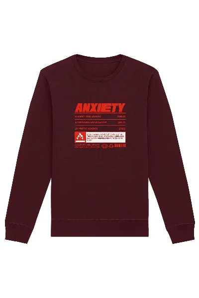 Oat Milk Club Oat Milk Club Damen vegan Sweatshirt Anxiety Burgundy