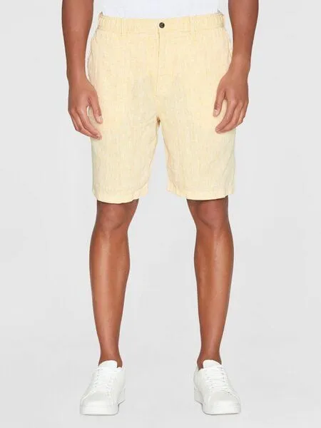 KnowledgeCotton Apparel KnowledgeCotton Apparel Herren Shorts FIG loose linen shorts Fischgrät - VEGAN