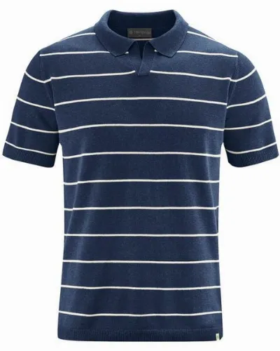 HempAge HempAge Herren Strick-Polo Hanf/Biobaumwolle