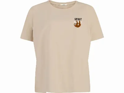 GreenBomb GREENBOMB Bio-Damen-T-Shirt 'Sloth Spirit' weit geschnitten, latte,