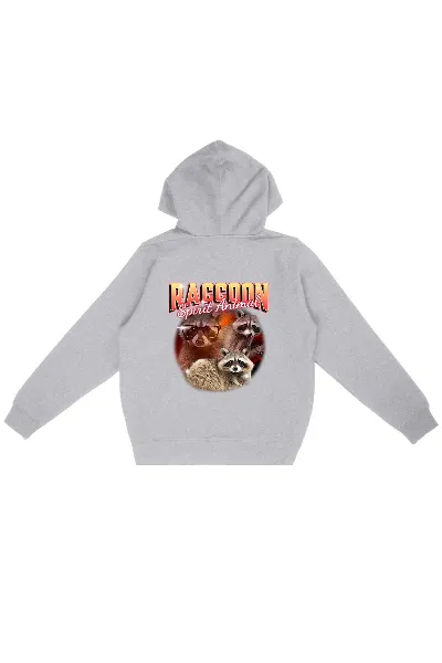 Oat Milk Club Oat Milk Club Damen vegan Hoodie Raccoon Spirit Animal Heather Grey