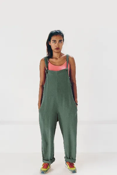 The Driftwood Tales The Driftwood Tales Damen vegan Jumpsuit Smaragdgrün