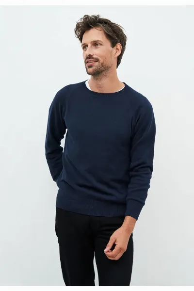Kuyichi Kuyichi Herren vegan Rundhalsausschnitt Noel Dark Navy