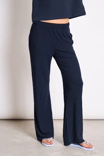 JAN N JUNE JAN 'N JUNE Damen vegan Hose Rib Smilla Nightfall Blau