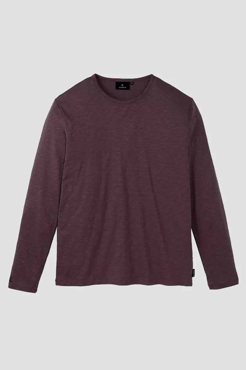 recolution Recolution Herren vegan Langarmshirt Maca Dark Grape