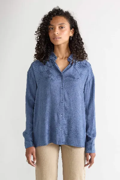 Yahmo Yahmo Damen vegan Hemd Mona Zen Indigo