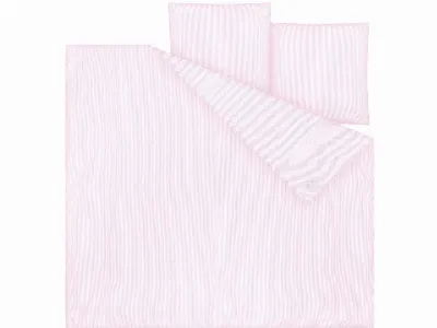 MELA MELA Bio-Bettwäsche MAJULI STRIPES aus Perkal, 3-tlg., 240x220/80x80 cm, rose/natur