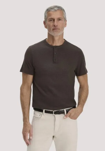 hessnatur hessnatur Henley Shirt Regular aus Bio-Baumwolle und Leinen