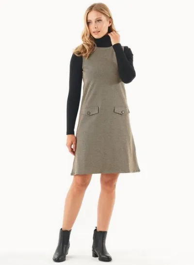 ORGANICATION ORGANICATION Kleid aus Bio-Baumwolle-Mix mit Hahnentrittmuster