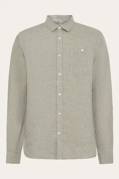 KnowledgeCotton Apparel KnowledgeCotton Apparel Herren vegan Hemd Custom Fit Twill Yarndyed