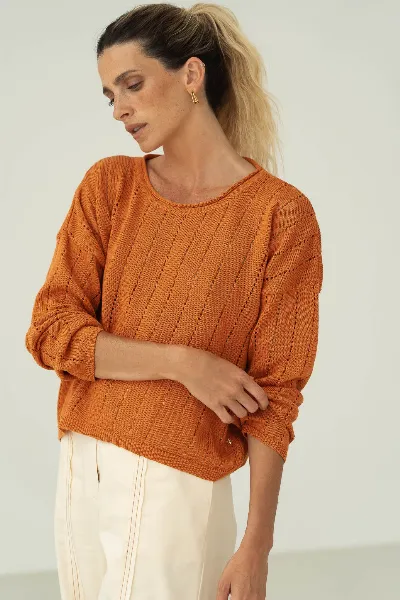 Näz Näz Damen vegan Pullover Sofie Orange
