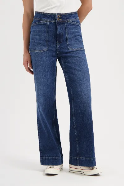 Kuyichi Kuyichi Damen vegan Jeans Farrah Worker Faded Blue