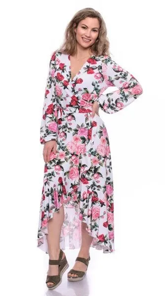 Ingoria Ingoria EWELIN Wickelkleid mit Volant aus TENCEL Modal mit Blumen Print