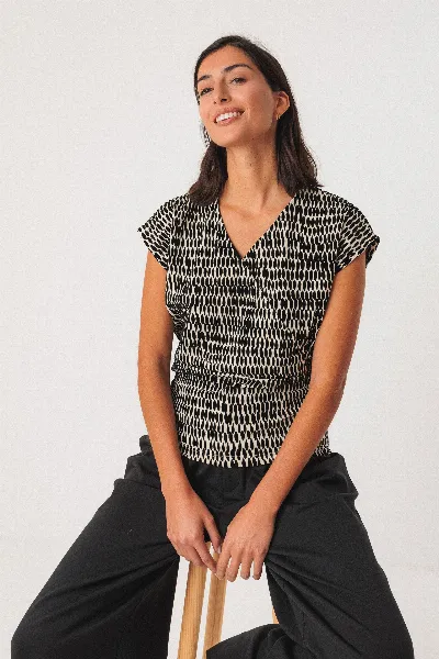 SKFK SKFK Damen vegan T-Shirt Maialen Schwarz/WeiÃŸ