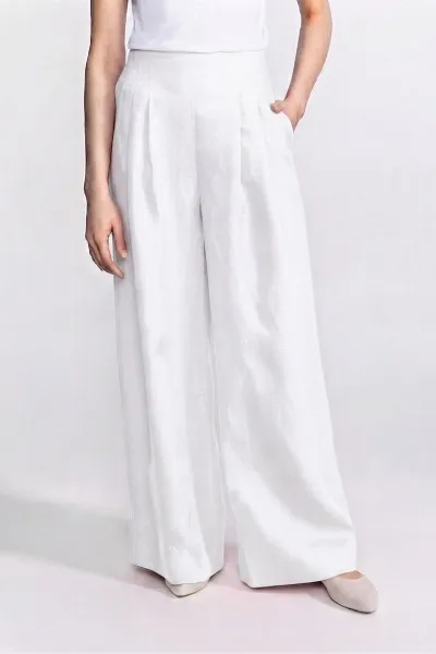 De IONESCU De IONESCU Damen vegan Hose Mit Hoher Taille Deva White