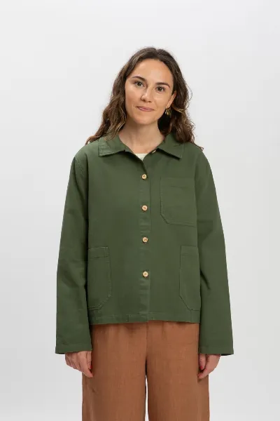 MATONA MATONA Damen vegan Jacke Twill Klassisch Artischockengrün