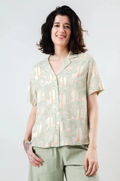 Brava Fabrics Bluse Borneo Aloha Gr&uuml;n