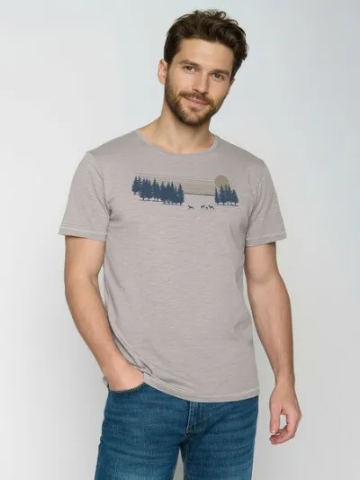 GreenBomb GREENBOMB Deer Lines Spice - Sportliches T-Shirt aus Bio-Baumwolle / hochwertiger Print / GOTS / Fair & Vegan