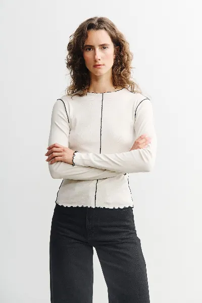 Rotholz Longsleeve Pin-Tucked Off White