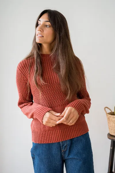 TWOTHIRDS TWOTHIRDS Damen vegan Pullover Jomfruene Rouge