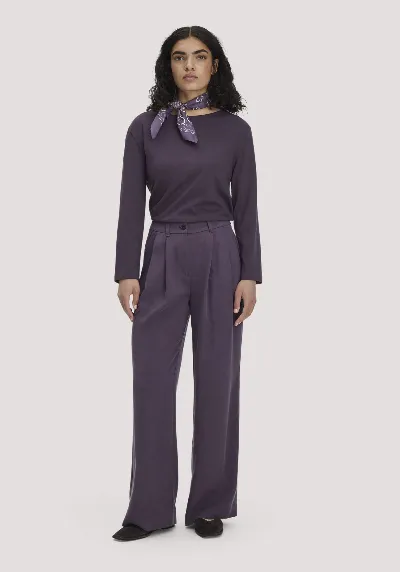 hessnatur hessnatur Damen Twill-Hose Wide Leg aus TENCEL™ Lyocell - lila