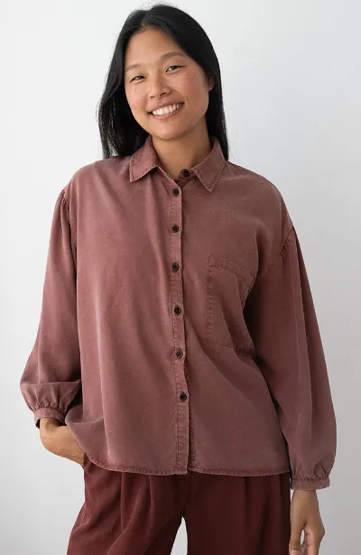 TWOTHIRDS TWOTHIRDS Damen vegan Bluse Recco Weinrot