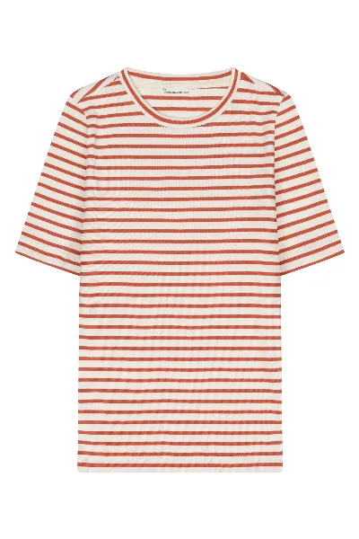 KnowledgeCotton Apparel T-Shirt Rib Striped