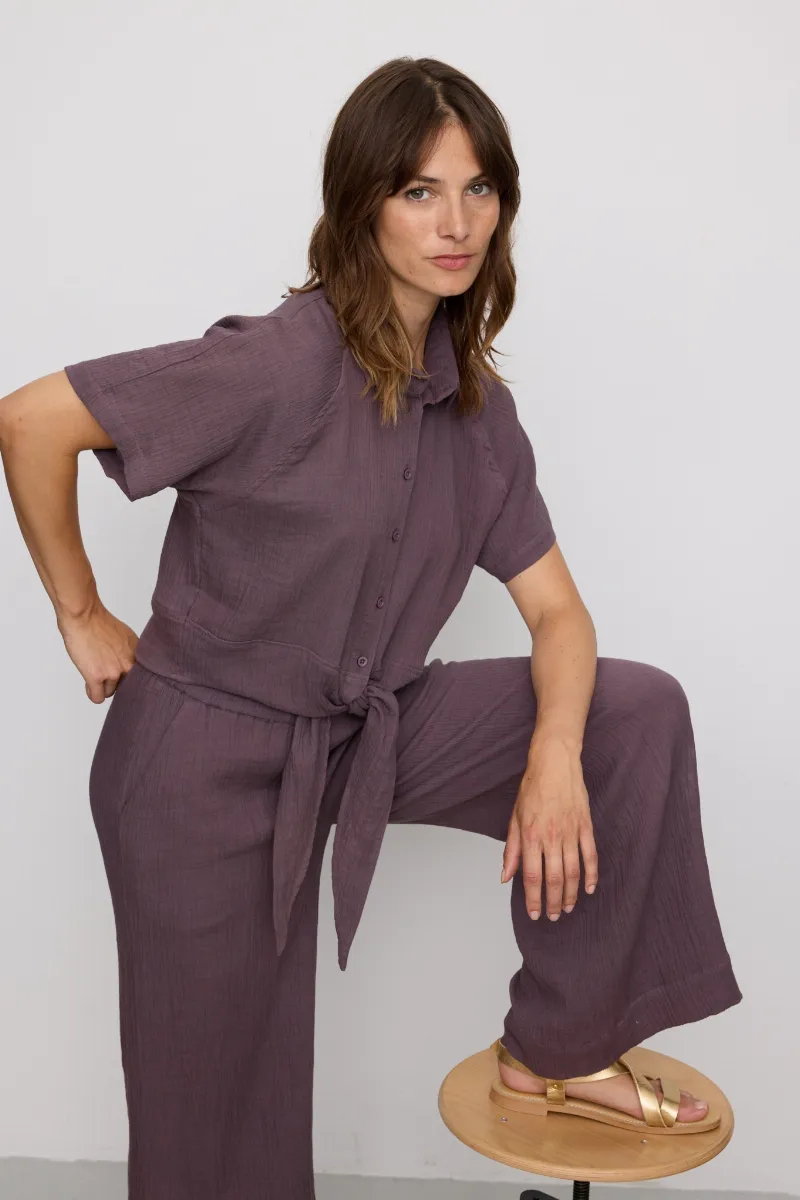 recolution Recolution Damen vegan Bluse Tulpe Mystic Grape