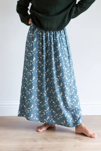 TWOTHIRDS TWOTHIRDS Damen vegan Rock Binlang Blue Flowers