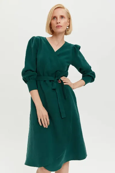 AYANI AYANI Damen vegan Wickelkleid Sophie Waldgrün