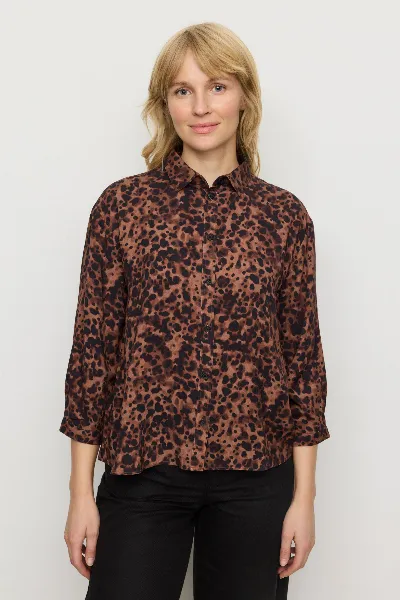 recolution Recolution Damen vegan Bluse Cypress Leo Cognac