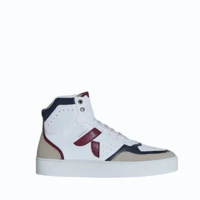 Ashoka Paris Ashoka Paris Mateo High-Top Sneaker Bordeauxrot-Marineblau, Biobasiert & Recycelt