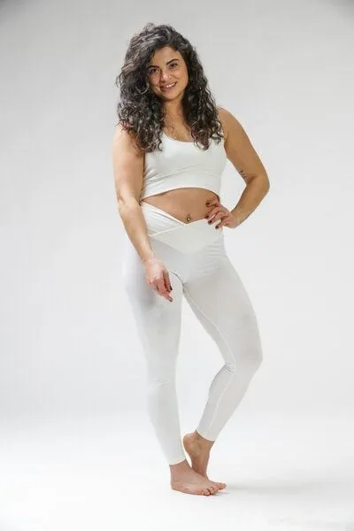 YogiLiebe YogiLiebe Yoga Bra Kundalini Weiss aus Bio Baumwolle