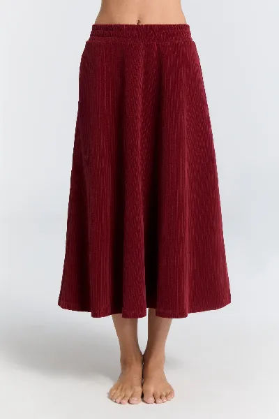 Leela Cotton Leela Cotton Damen vegan Rock Corduroy Bordeaux