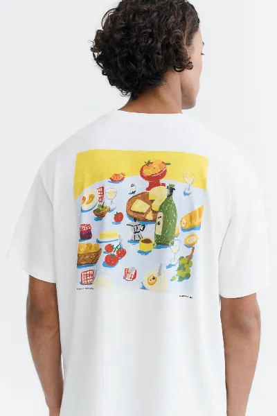 thinking mu Thinking MU Herren vegan T-Shirt Aaron WeiÃŸ Mit Aufdruck