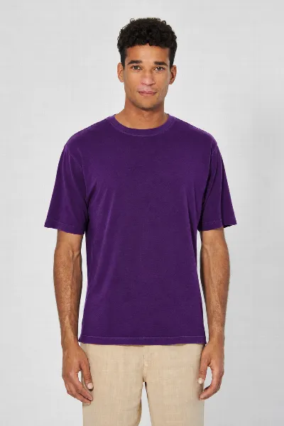 HempAge Hempage Herren vegan T-Shirt Basic Pflaumenlila