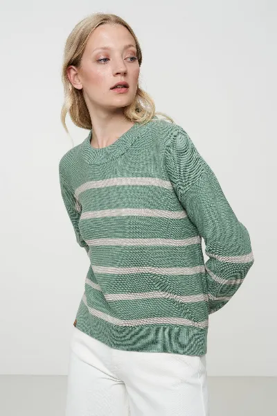 recolution Gestreifter Pullover aus Bio Baumwolle